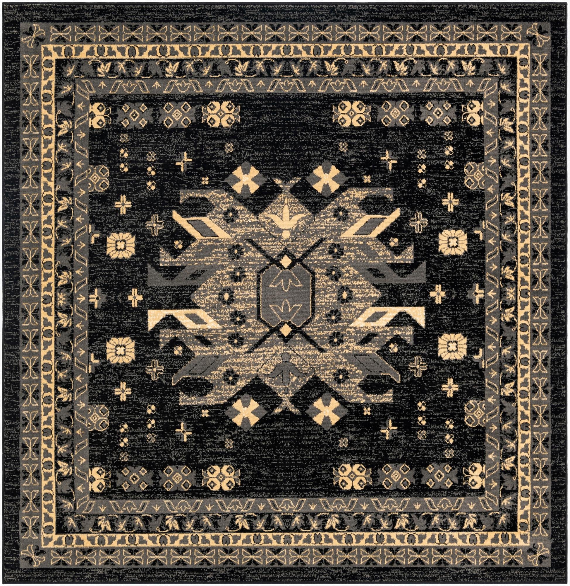 7' 10 x 7' 10 Heriz Design Square Rug
