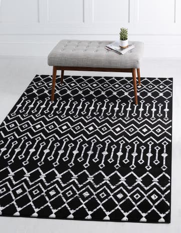 Black Kasbah Trellis Square Rug