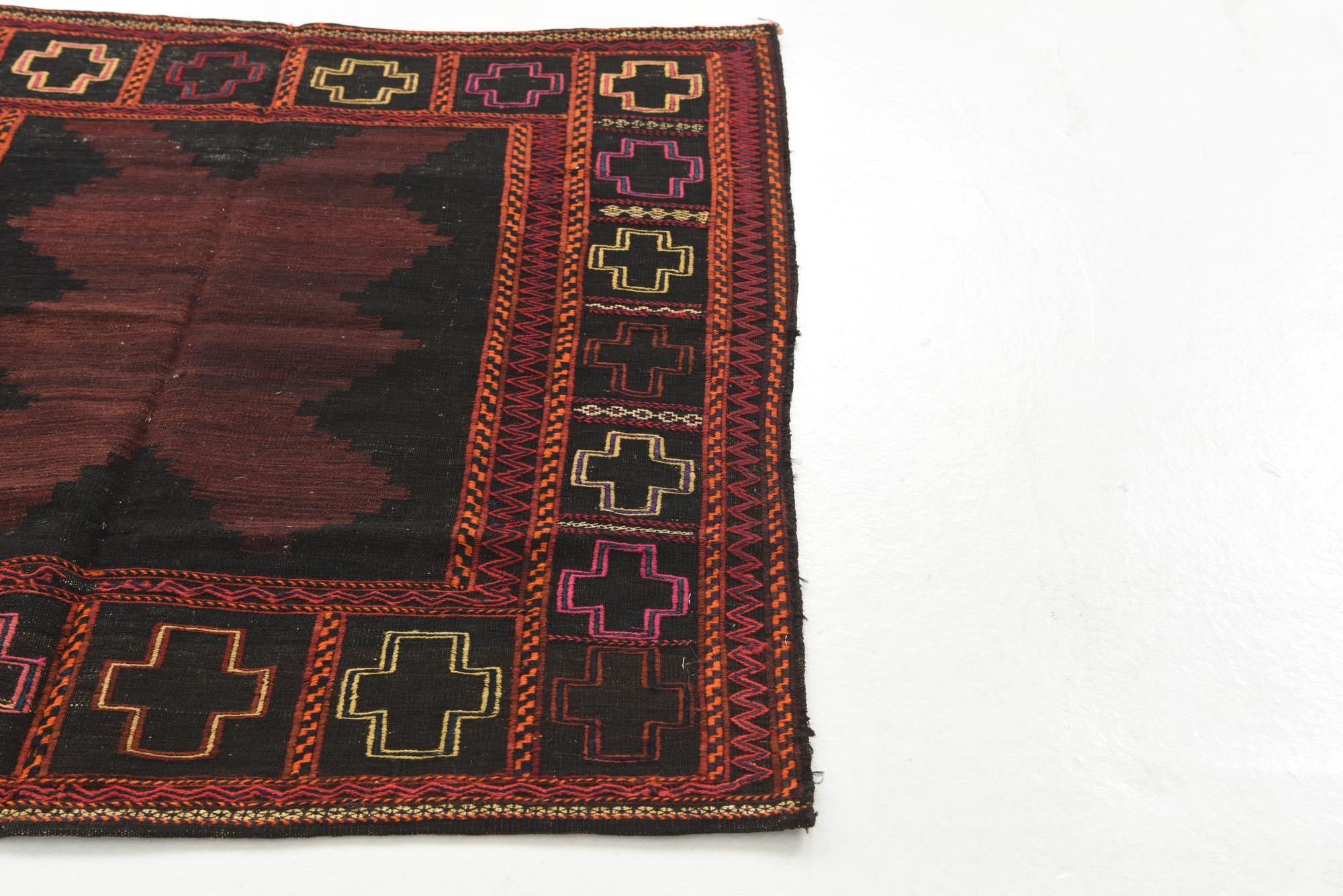 110cm x 115cm Hand Knotted Kilim Fars Persian Wool Square Rug