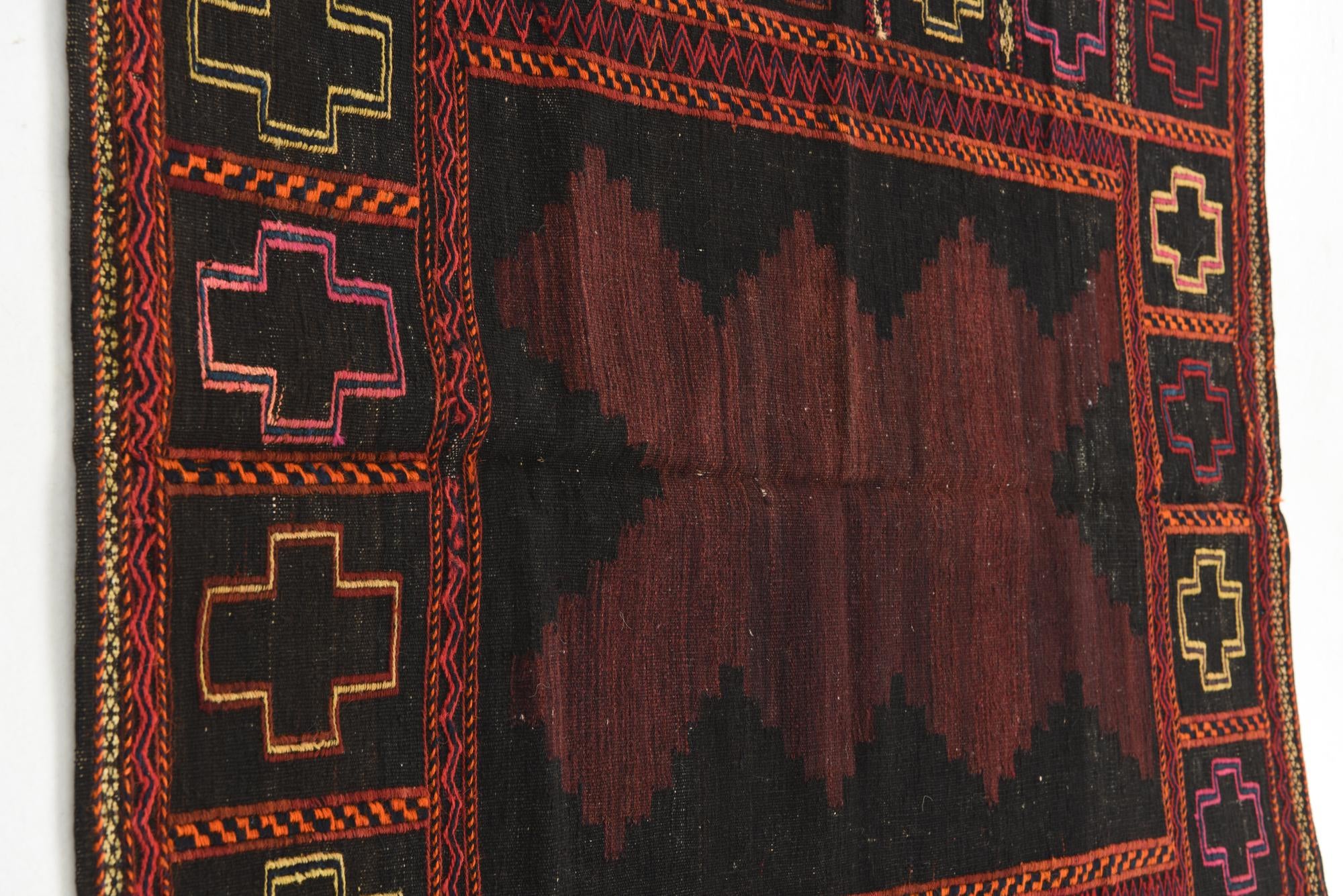 110cm x 115cm Hand Knotted Kilim Fars Persian Wool Square Rug