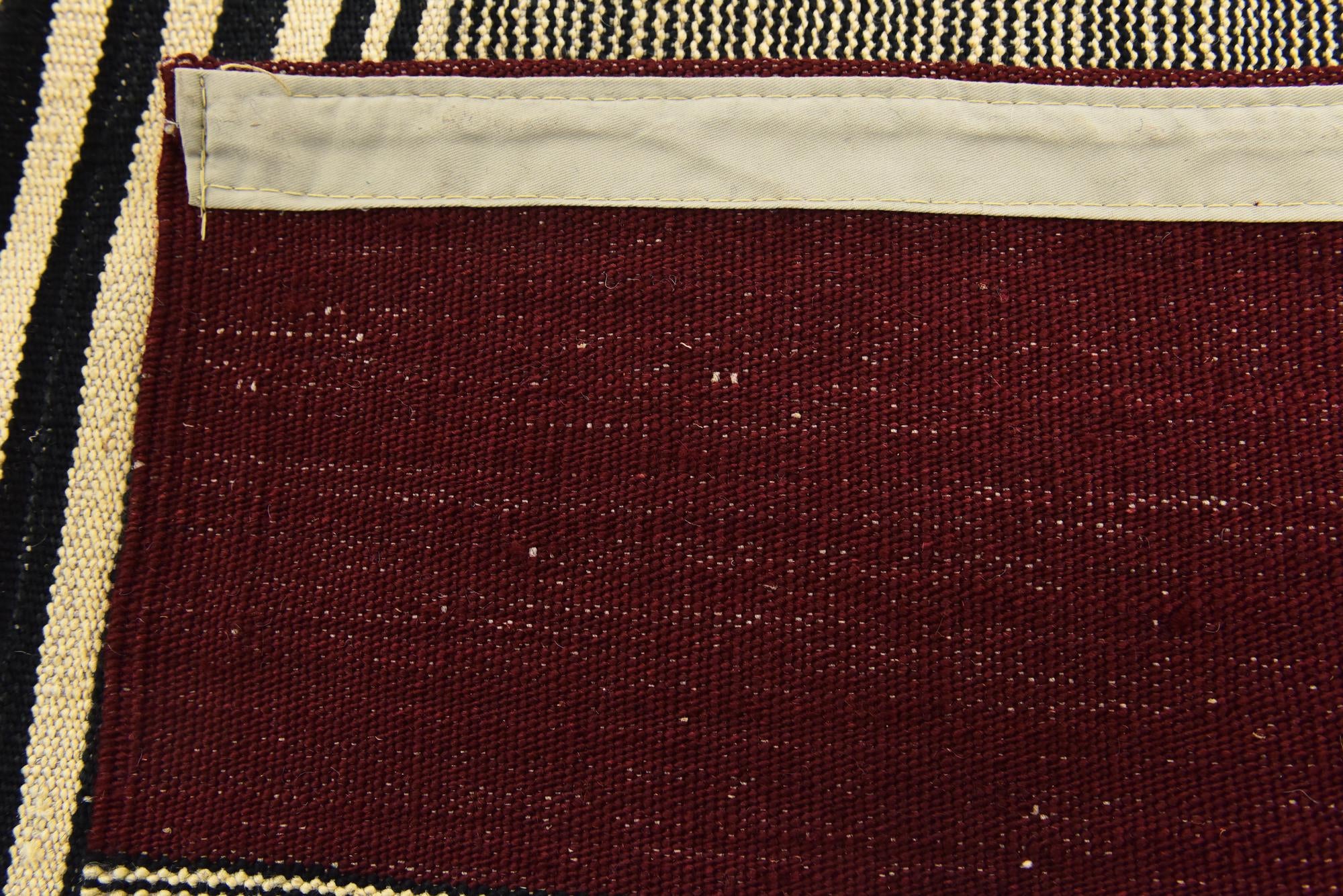 6' 4 x 7' 7 Hand Woven Kilim Modern Wool Square Rug