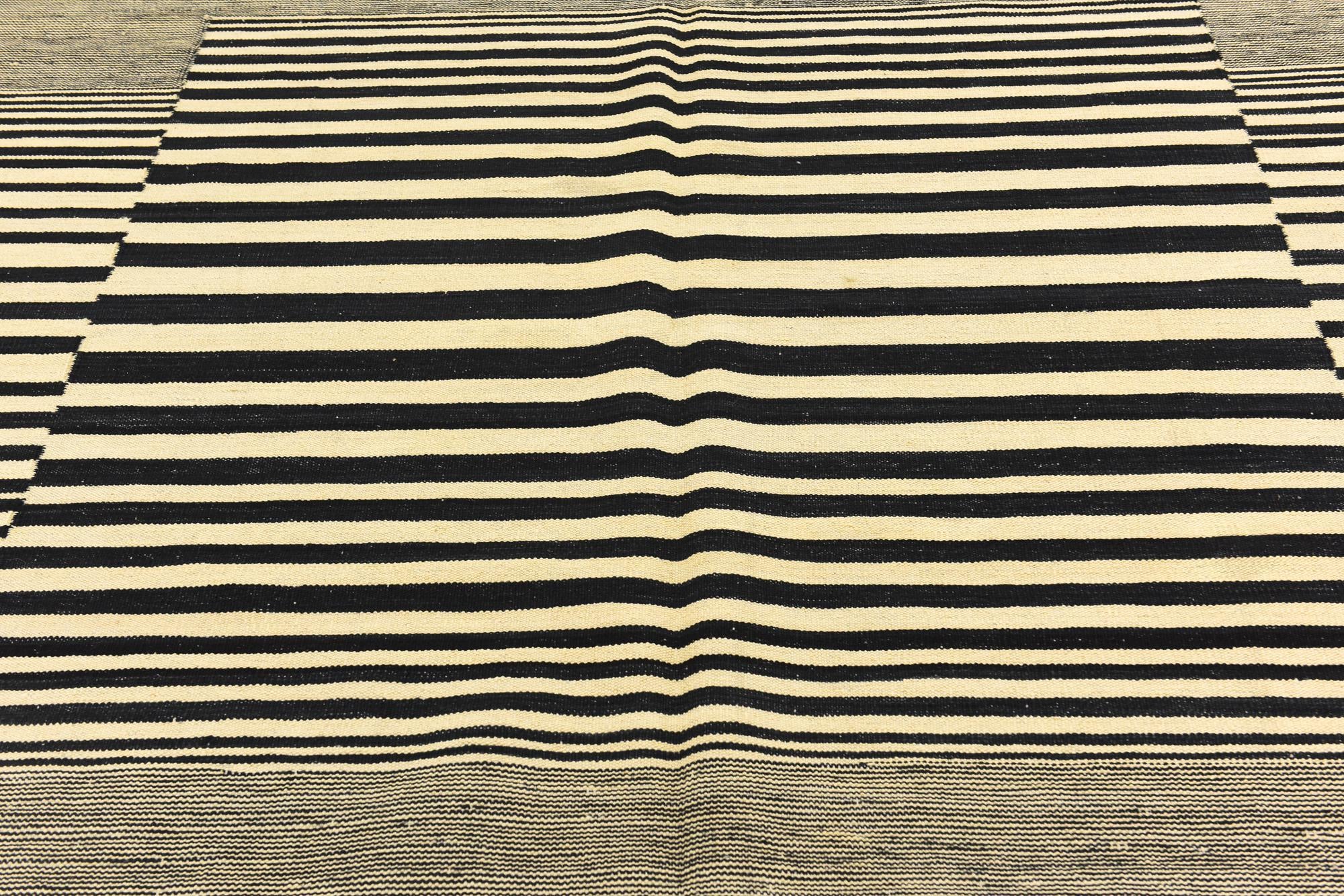 6' 4 x 7' 7 Hand Woven Kilim Modern Wool Square Rug