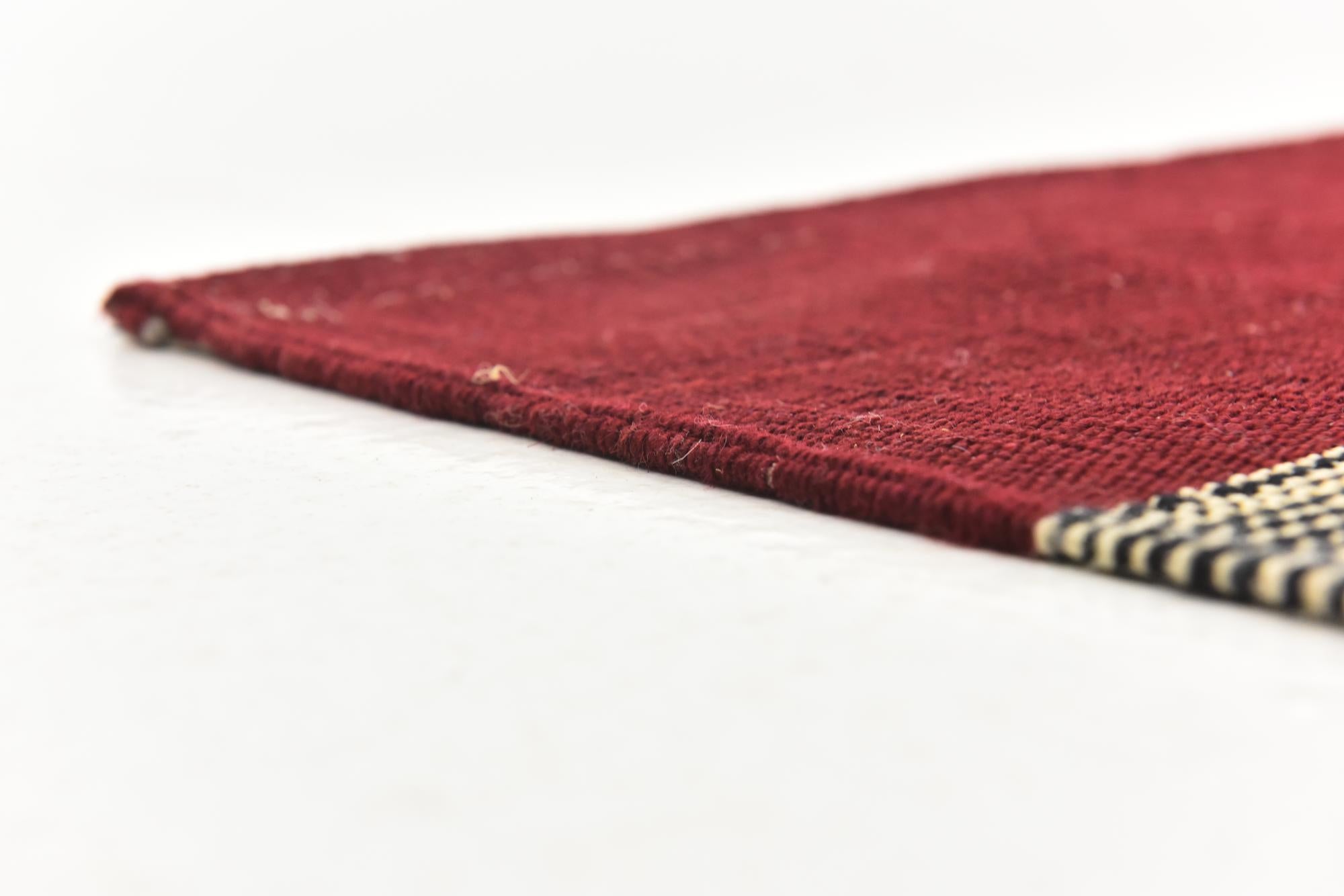 6' 4 x 7' 7 Hand Woven Kilim Modern Wool Square Rug