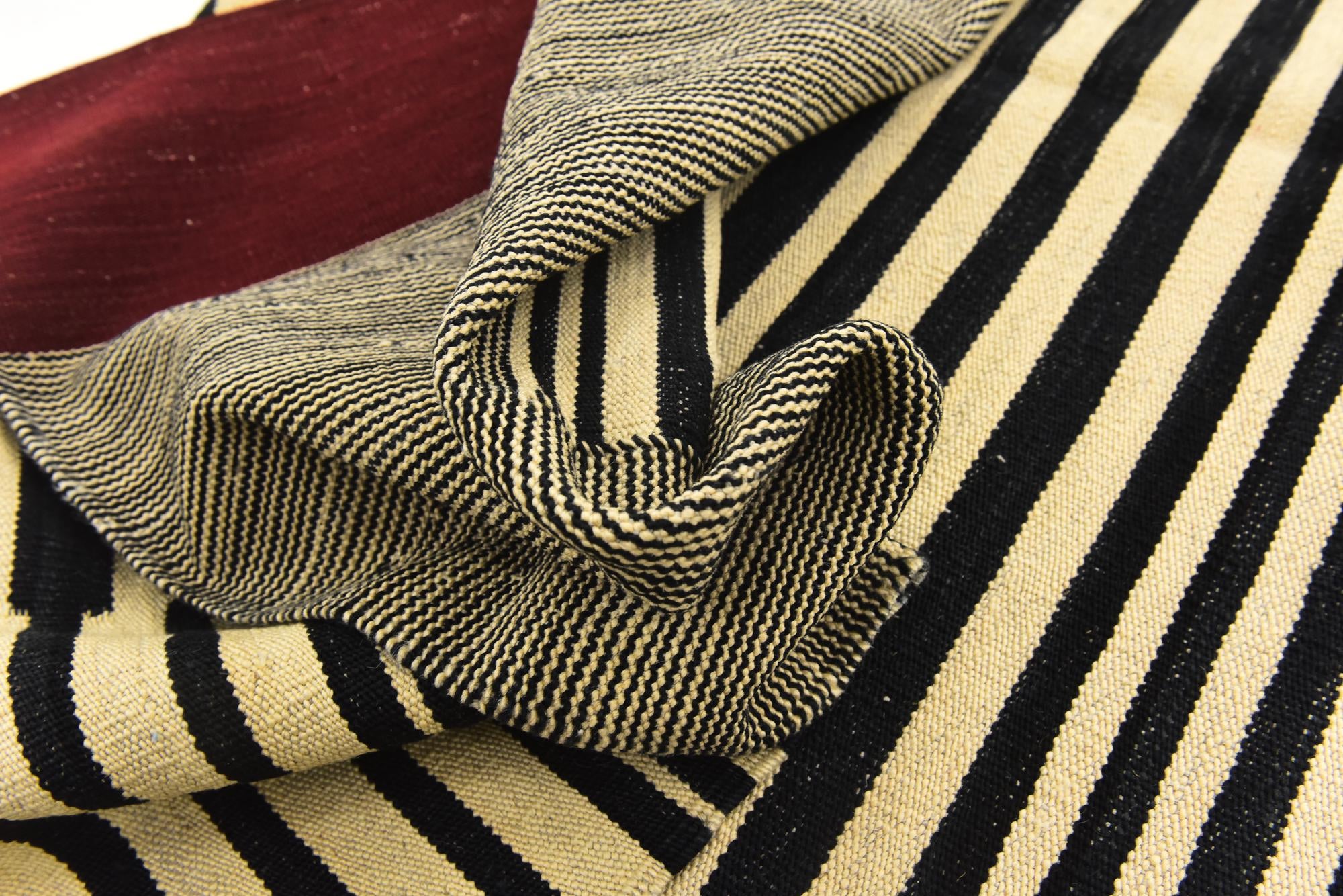 6' 4 x 7' 7 Hand Woven Kilim Modern Wool Square Rug