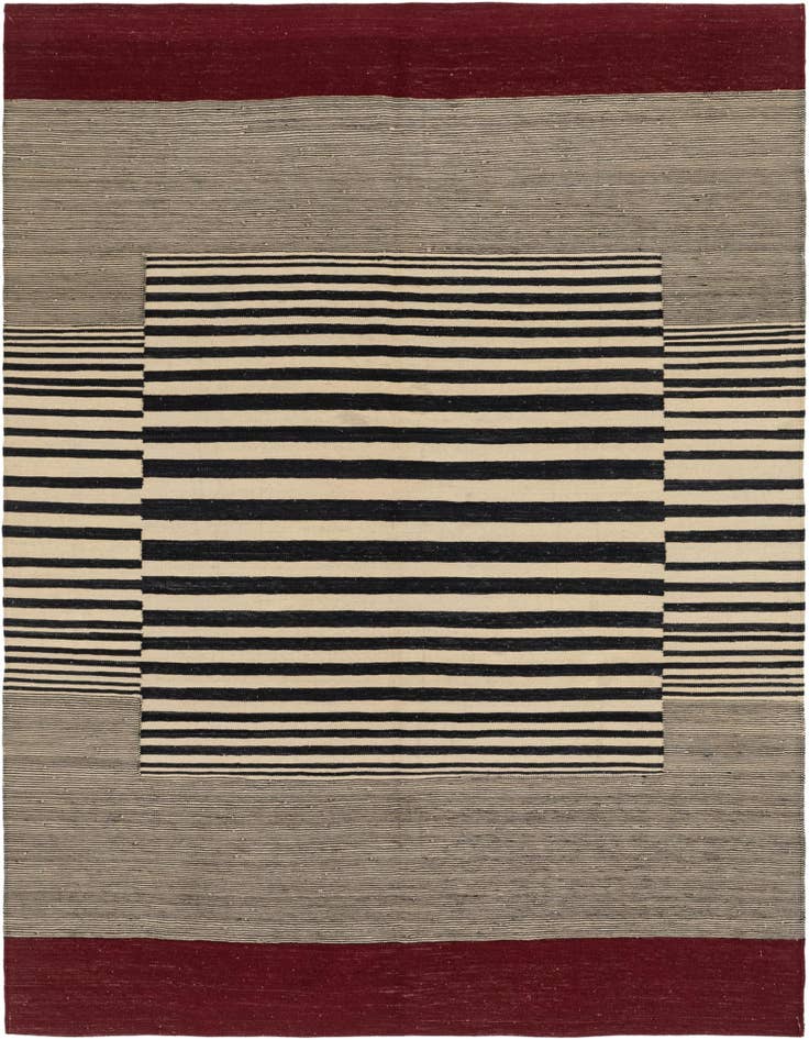 Detail image of 6' 4 x 7' 7 Hand Woven Kilim Modern Wool Square Rug