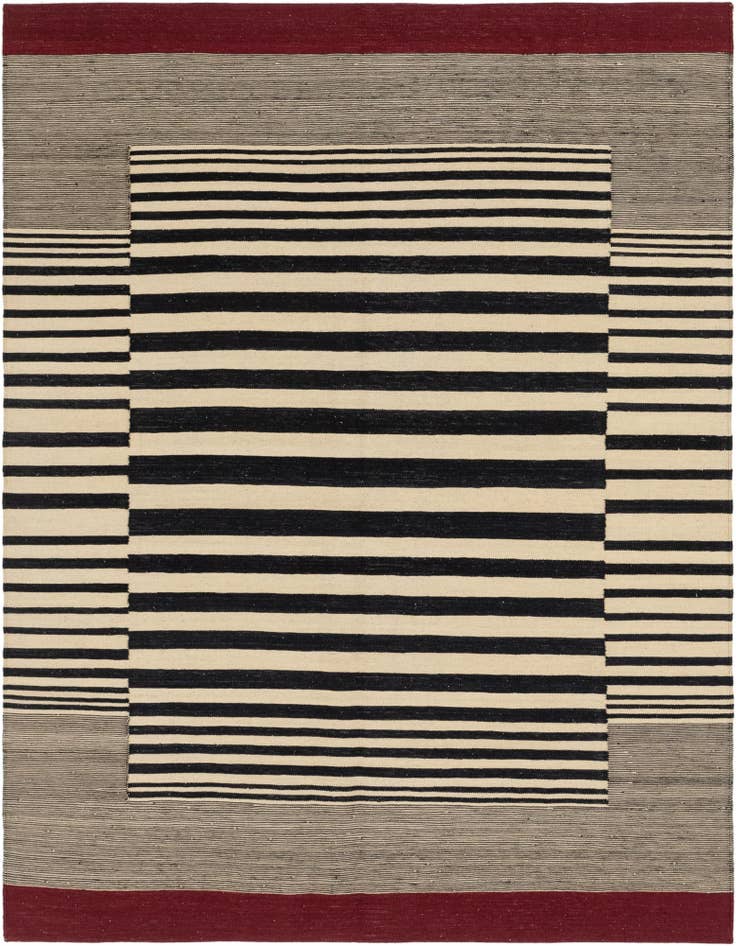 Detail image of 6' 5 x 7' 7 Hand Woven Kilim Modern Wool Square Rug