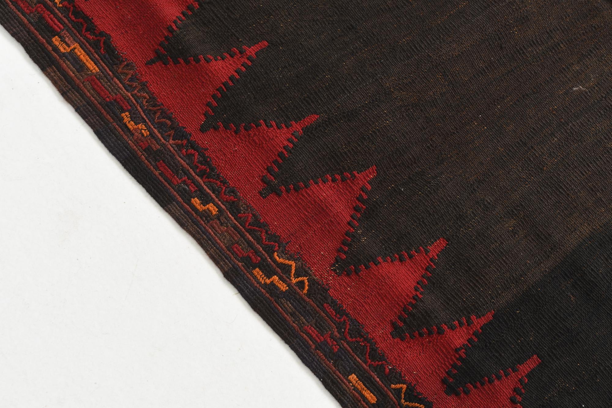 3' 10 x 4' 2 Hand Woven Kilim Modern Wool Square Rug