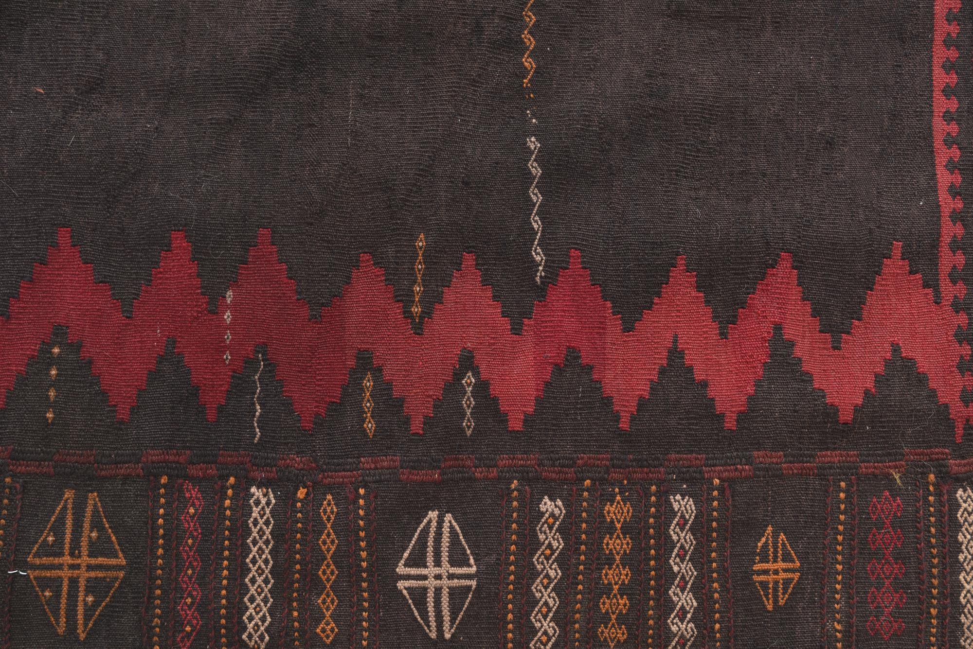 3' 9 x 4' 3 Hand Woven Kilim Modern Wool Square Rug