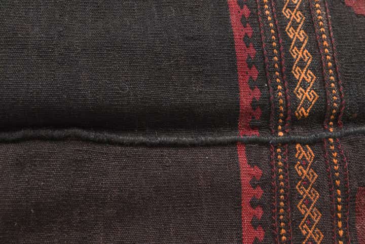 3' 9 x 4' 3 Hand Woven Kilim Modern Wool Square Rug