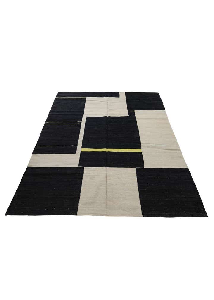 6' x 7' 5 Hand Woven Kilim Modern Wool Square Rug
