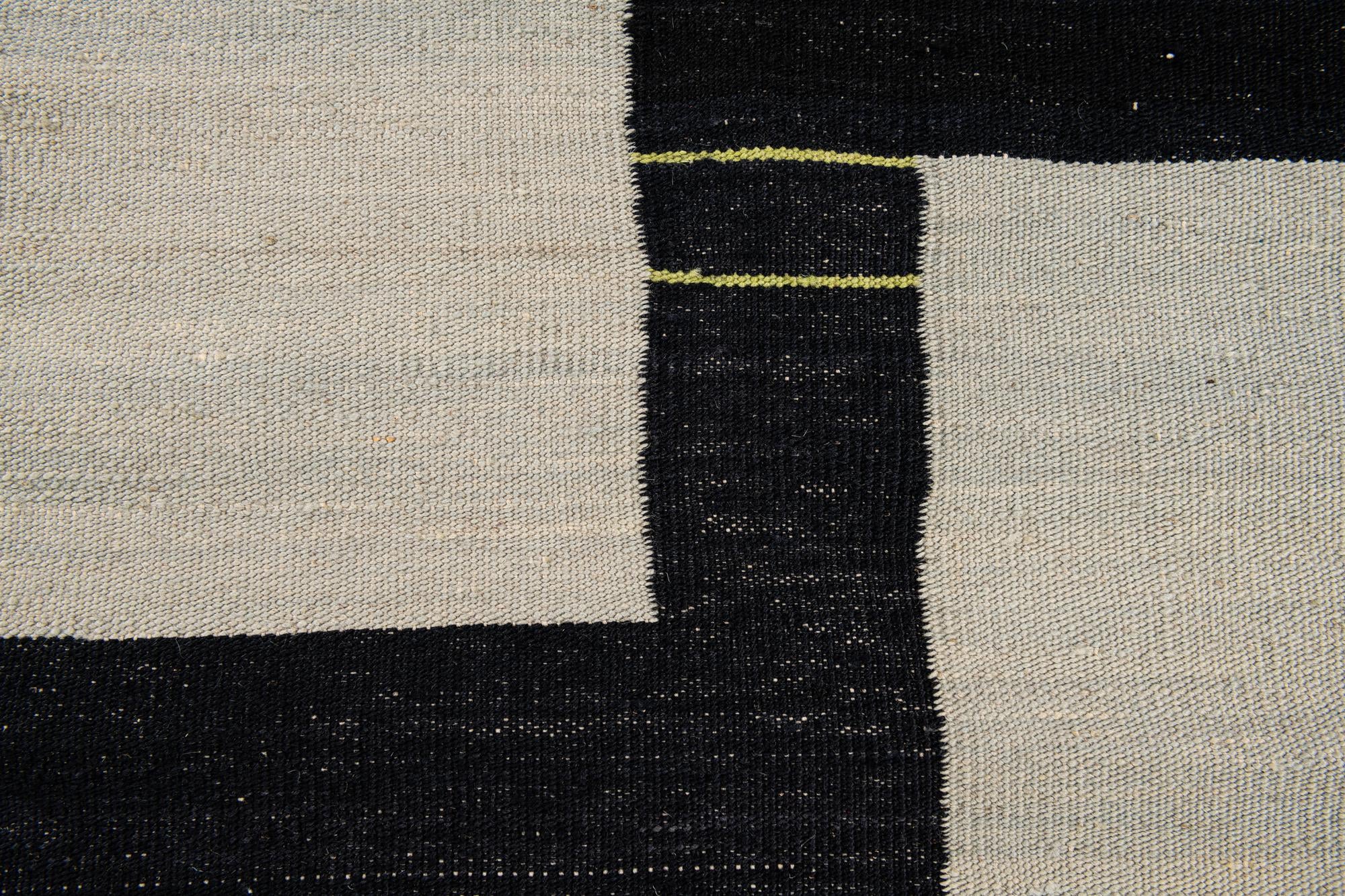 6' x 7' 5 Hand Woven Kilim Modern Wool Square Rug