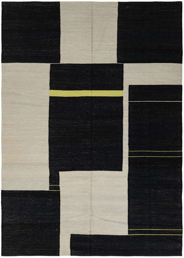 6' x 7' 5 Hand Woven Kilim Modern Wool Square Rug