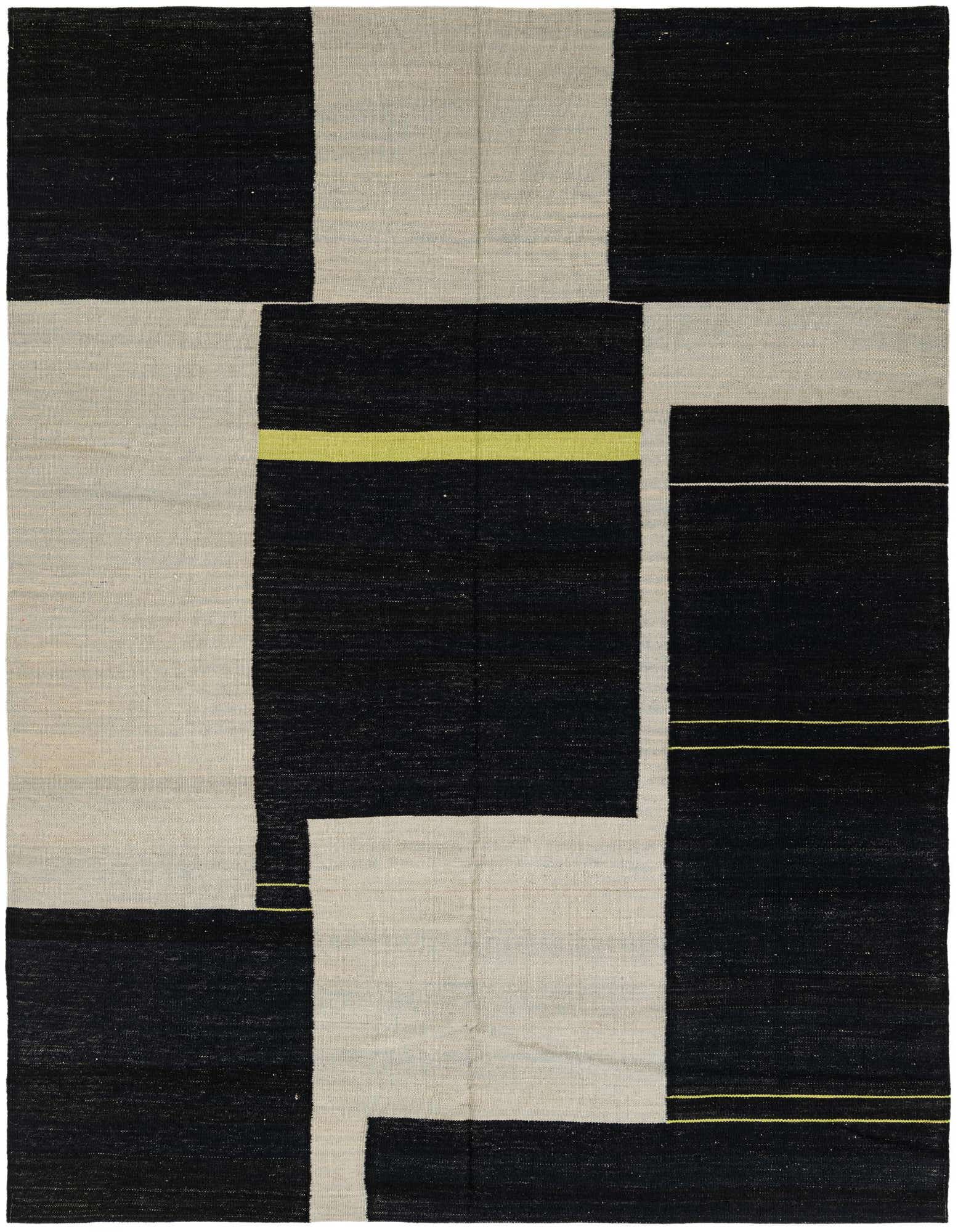 6' x 7' 5 Hand Woven Kilim Modern Wool Square Rug