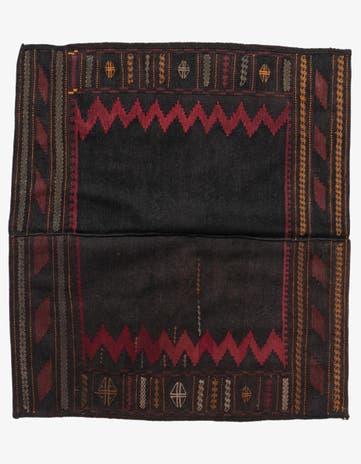 3' 9 x 4' 3 Hand Woven Kilim Modern Wool Square Rug