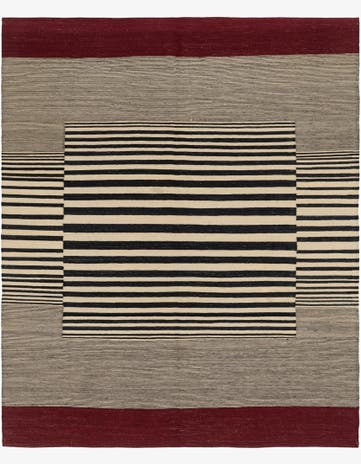 6' 4 x 7' 7 Hand Woven Kilim Modern Wool Square Rug