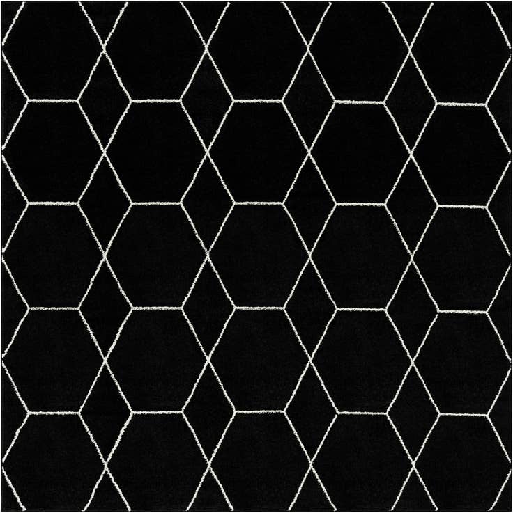 Detail image of 7' 10 x 7' 10 Lattice Frieze Square Rug