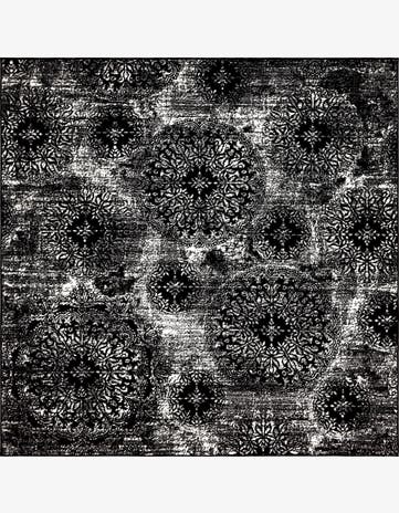 Black Monaco Square Rug
