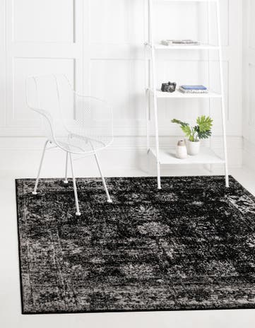 Black Monte Carlo Square Rug