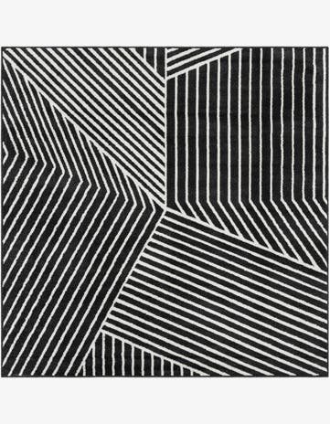 Black Oslo Square Rug