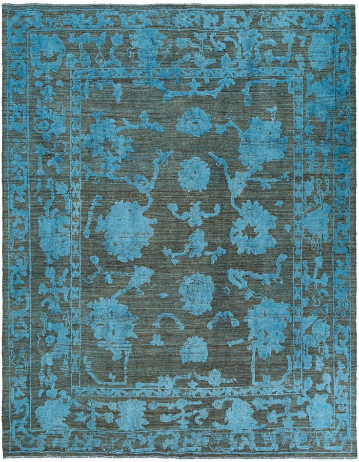 Detail image of 8' 8 x 9' 9 Hand Knotted Oushak Wool Square Rug