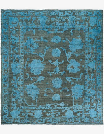 8' 8 x 9' 9 Hand Knotted Oushak Wool Square Rug