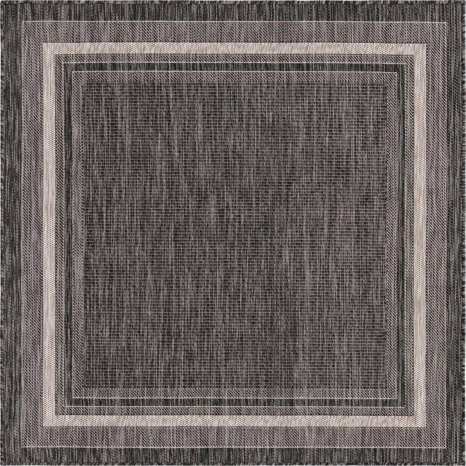 5' 3 x 5' 3 Easy-Clean Border Indoor / Outdoor Square Rug
