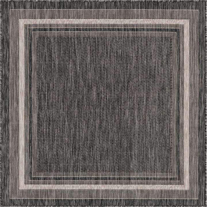 5' 3 x 5' 3 Easy-Clean Border Indoor / Outdoor Square Rug
