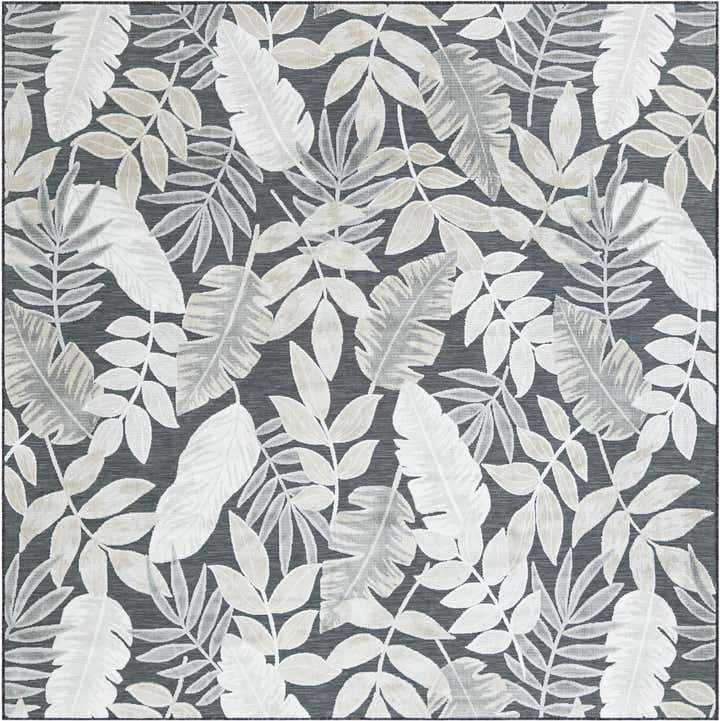 8' 2 x 8' 2 Easy-Clean Botanical Indoor / Outdoor Square Rug