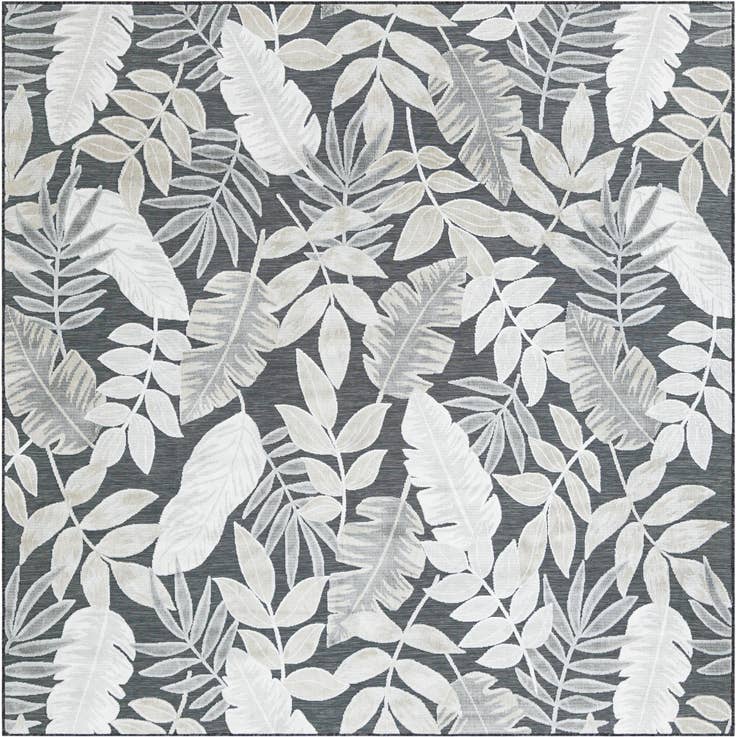 Detail image of 8' 2 x 8' 2 Easy-Clean Botanical Indoor / Outdoor Square Rug