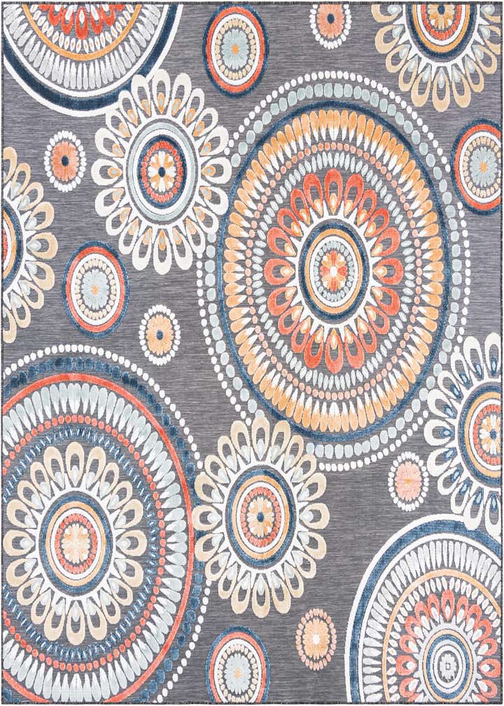 8' 2 x 8' 2 Easy-Clean Botanical Indoor / Outdoor Square Rug