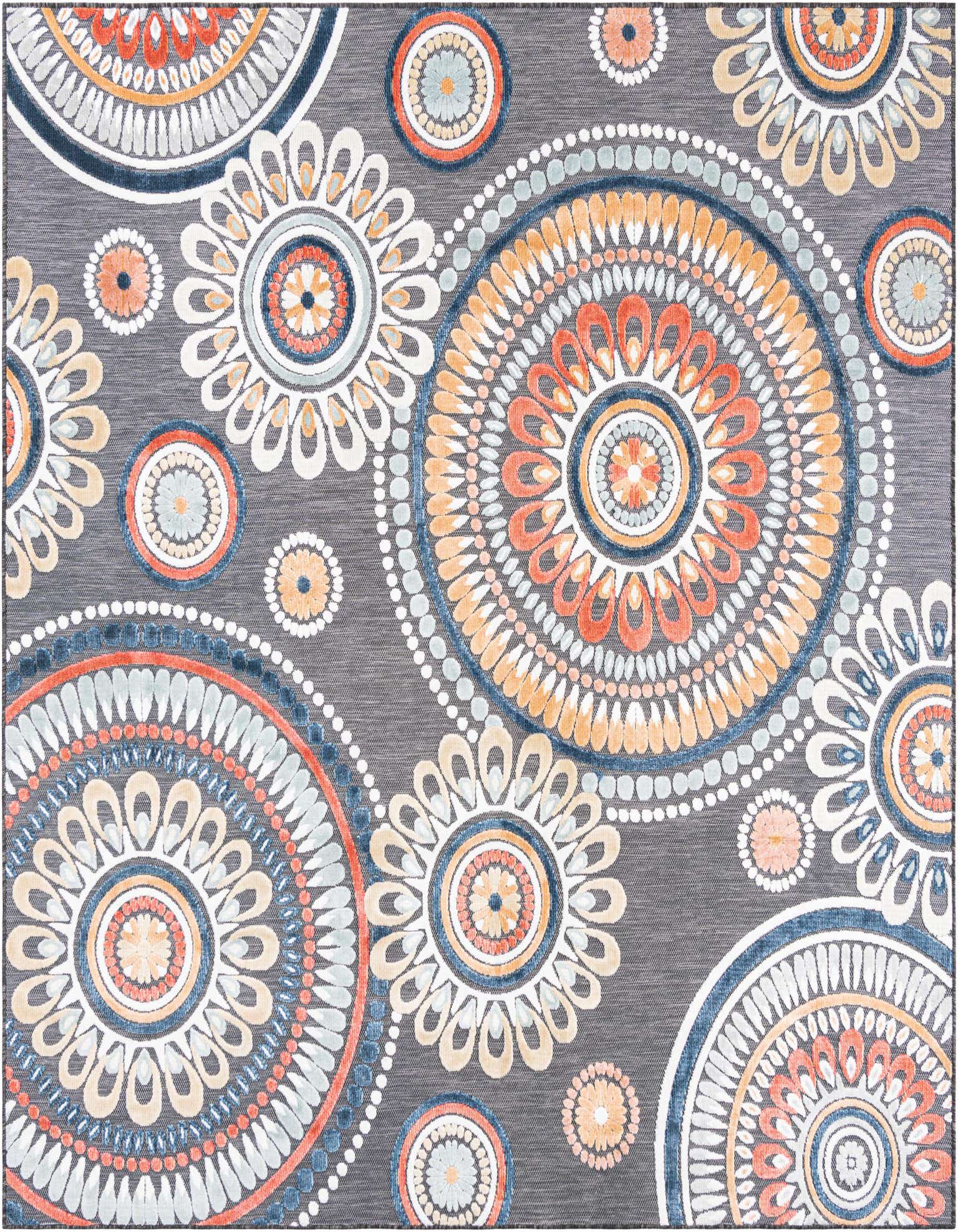 8' 2 x 8' 2 Easy-Clean Botanical Indoor / Outdoor Square Rug