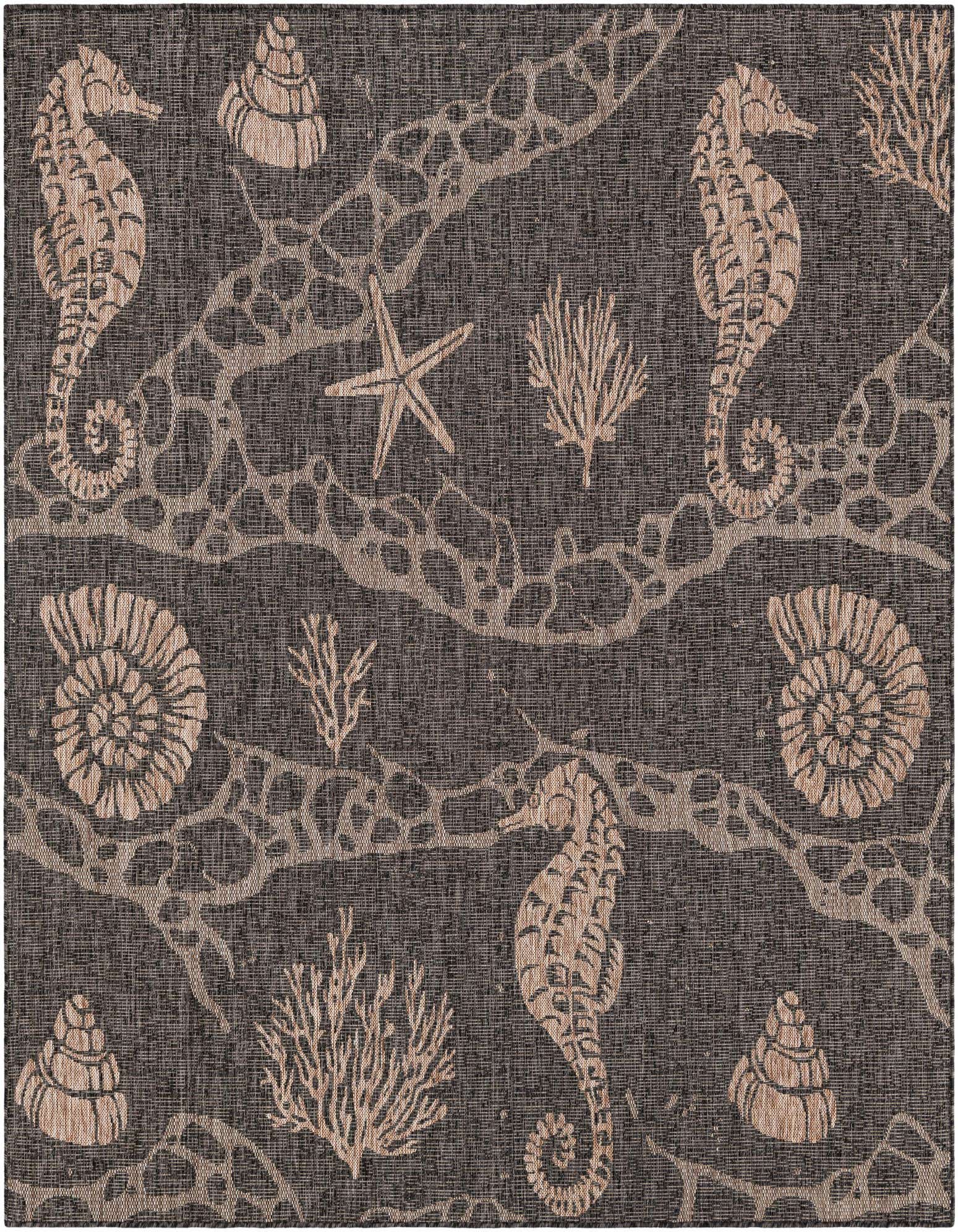 7' 10 x 7' 10 Easy-Clean Coastal Indoor / Outdoor Square Rug