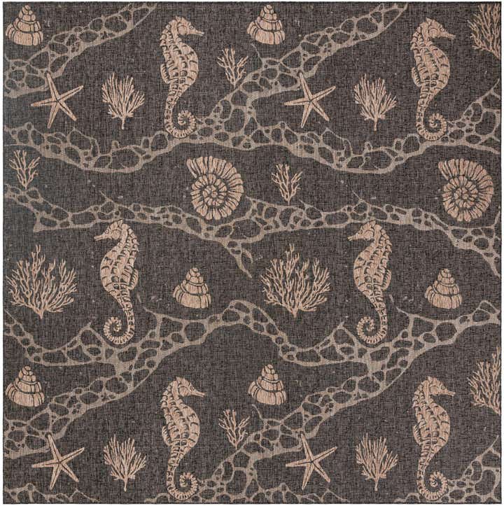 13' x 13' Easy-Clean Coastal Indoor / Outdoor Square Rug