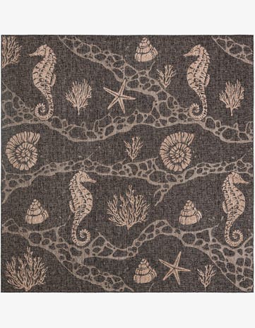 10' x 10' Easy-Clean Coastal Indoor / Outdoor Square Rug