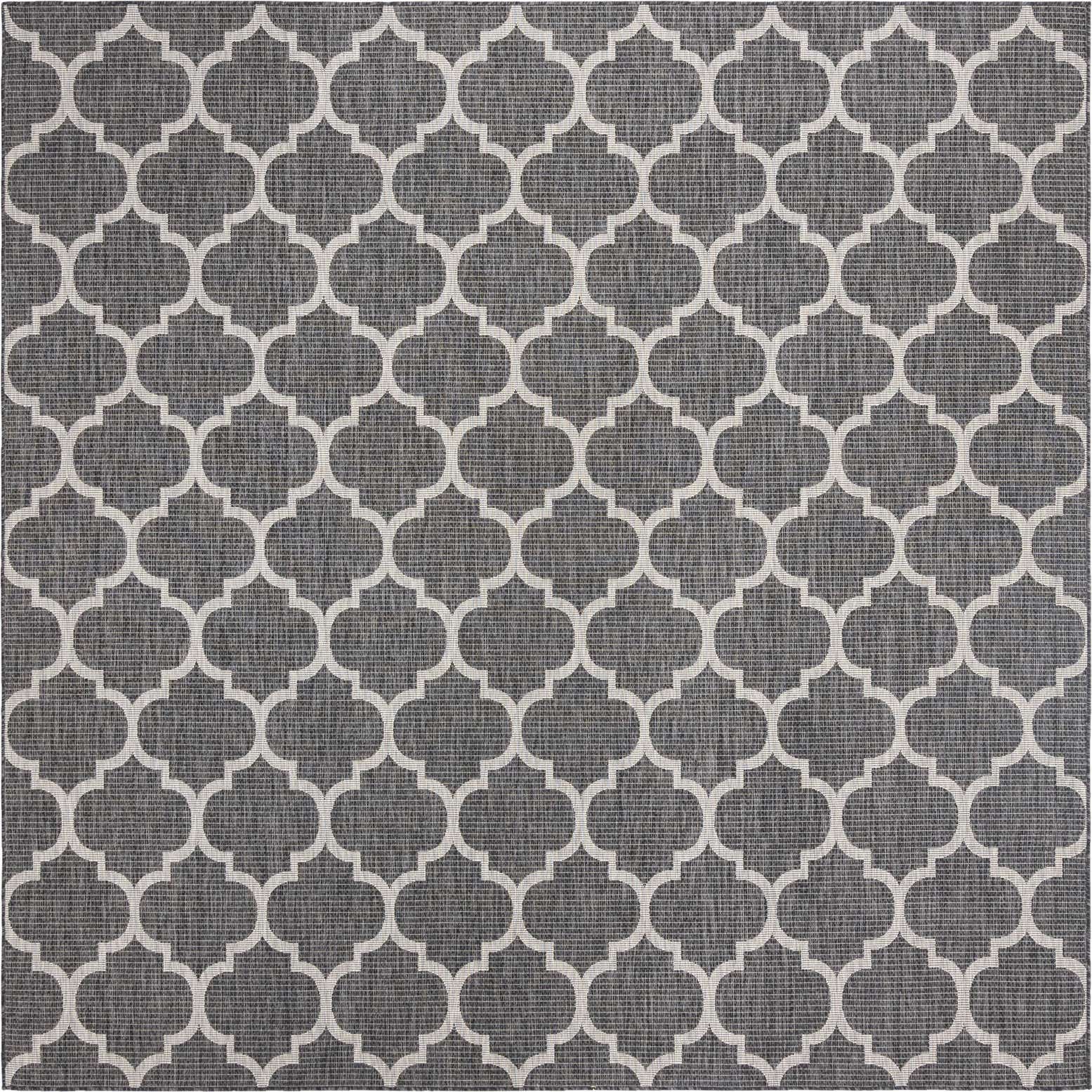 10' 8 x 10' 8 Easy-Clean Lattice Indoor / Outdoor Square Rug