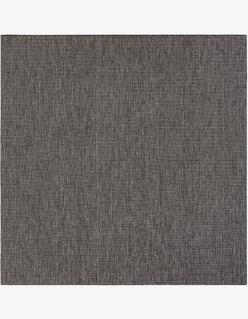 Black Easy-Clean Solid Indoor / Outdoor Square Rug