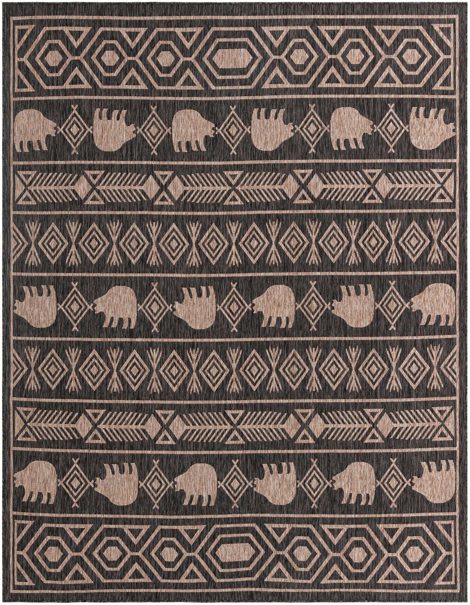 10' x 10' Easy-Clean Southwestern Indoor / Outdoor Square Rug