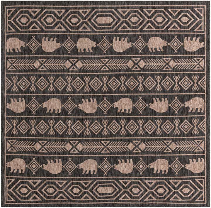10' x 10' Easy-Clean Southwestern Indoor / Outdoor Square Rug