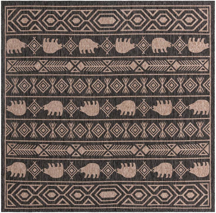 Detail image of 10' x 10' Easy-Clean Southwestern Indoor / Outdoor Square Rug