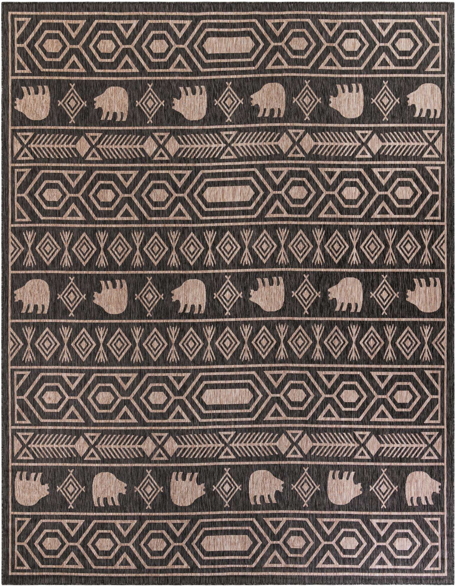 12' x 12' Easy-Clean Southwestern Indoor / Outdoor Square Rug