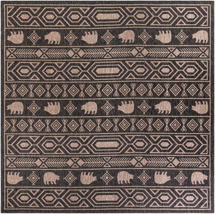 12' x 12' Easy-Clean Southwestern Indoor / Outdoor Square Rug