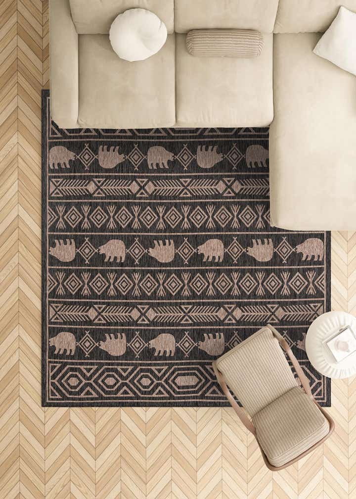 12' x 12' Easy-Clean Southwestern Indoor / Outdoor Square Rug