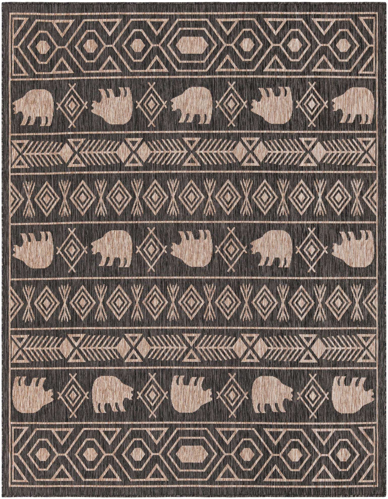7' 10 x 7' 10 Easy-Clean Southwestern Indoor / Outdoor Square Rug