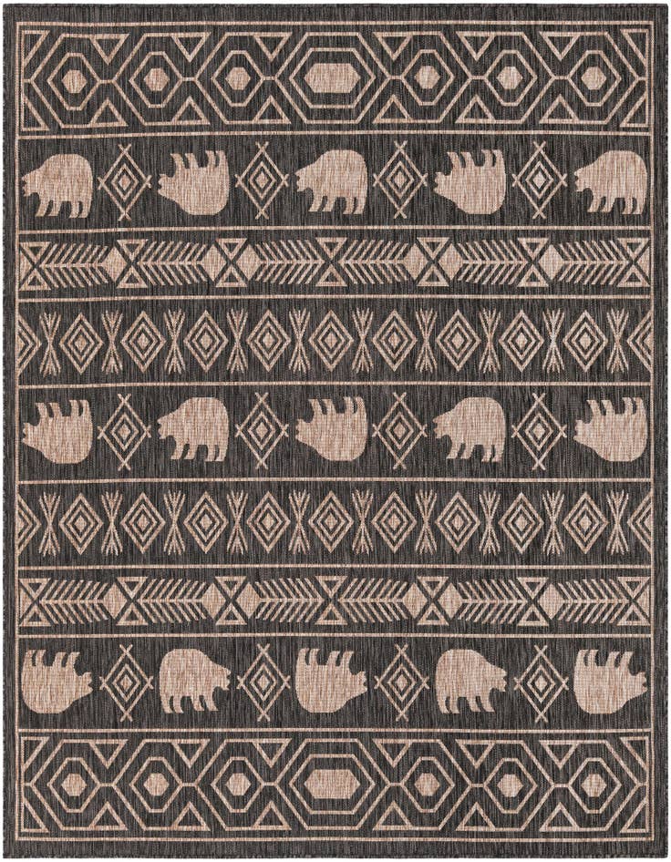 Detail image of 7' 10 x 7' 10 Easy-Clean Southwestern Indoor / Outdoor Square Rug