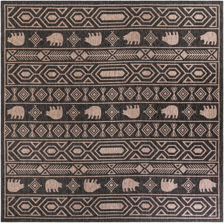 Detail image of 13' x 13' Easy-Clean Southwestern Indoor / Outdoor Square Rug