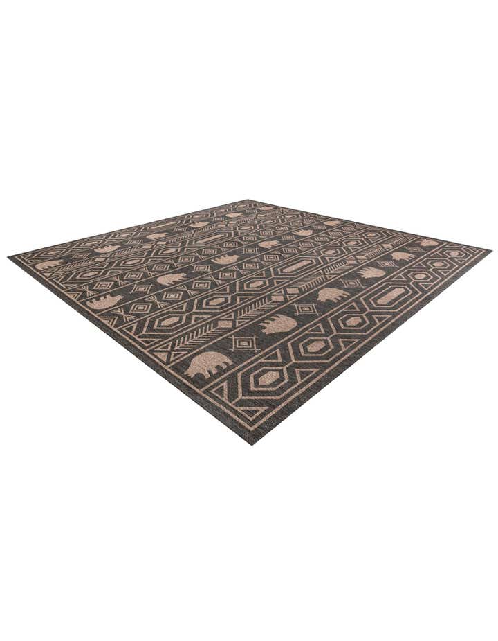 13' x 13' Easy-Clean Southwestern Indoor / Outdoor Square Rug