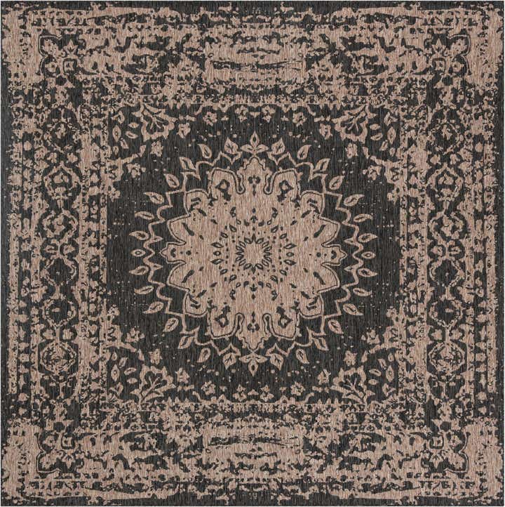 10' x 10' Easy-Clean Traditional Indoor / Outdoor Square Rug