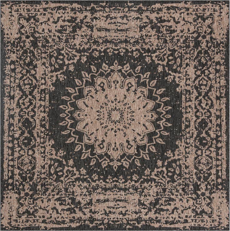 Detail image of 10' x 10' Easy-Clean Traditional Indoor / Outdoor Square Rug
