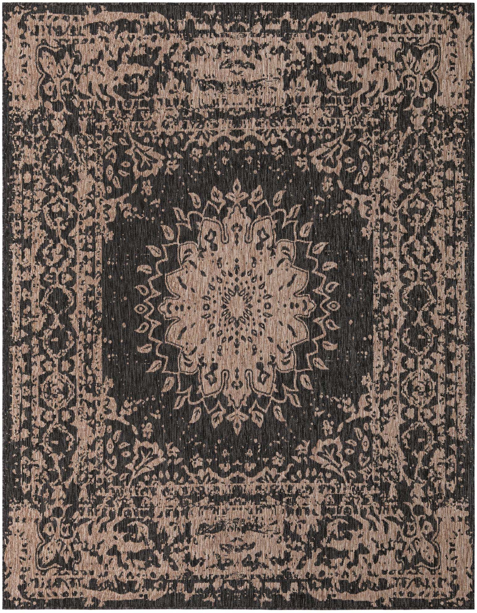 7' 10 x 7' 10 Easy-Clean Traditional Indoor / Outdoor Square Rug