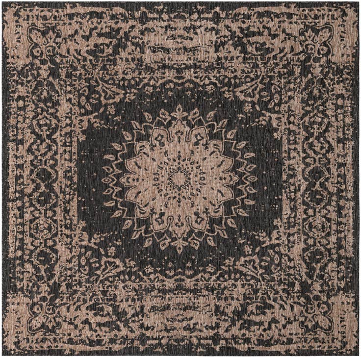 Detail image of 7' 10 x 7' 10 Easy-Clean Traditional Indoor / Outdoor Square Rug